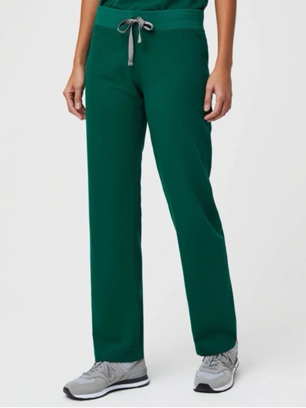 Hunter green FIGS Women's Livingston pant, not high rise